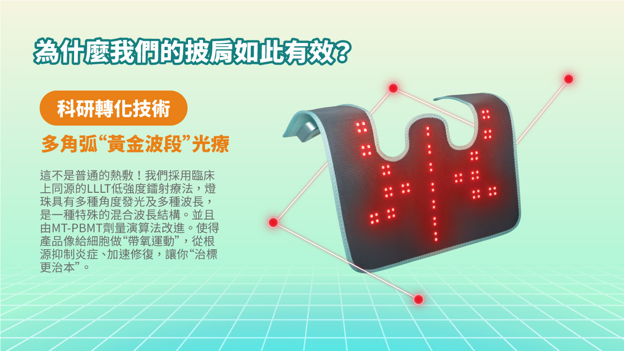 紅光光療披肩-多角弧黃金波段光療